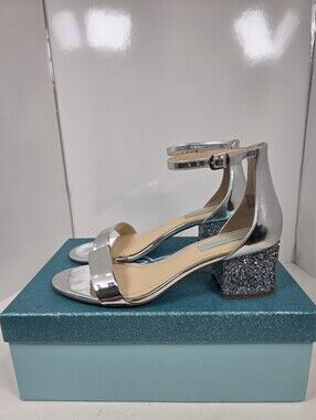 Blue by Betsey Johnson SB-Jayce Dress Sandal Silver with Glitter Heel